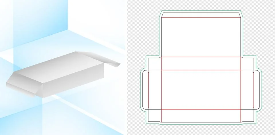 Die cut box packaging product bread Stock Illustration
