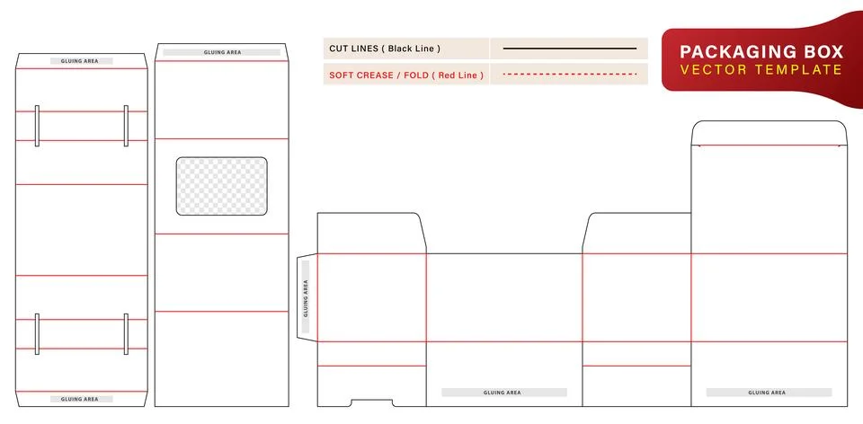 Die cut Box watchs packaging Stock Illustration