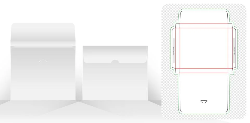 Die cut Envelope 15,8 x 18 ,8 cm Stock Illustration