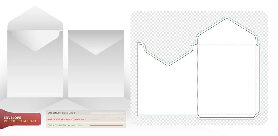 Die Cut Envelope 2 Stock Illustration