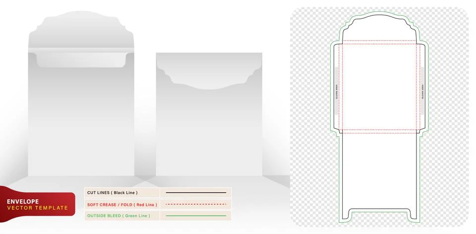 Die cut envelope invitation Stock Illustration