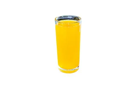 Die-cut image of orange juice in a glass of water 스톡 사진