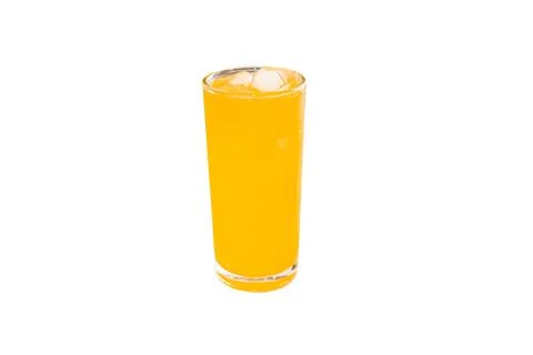 Die-cut image of orange juice in a glass of water Stock Photos