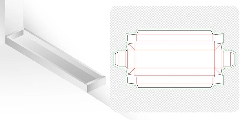 Die Cut Packaging box Stock Illustration