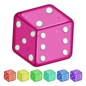 Die dice cartoon vector graphic Stock Illustration