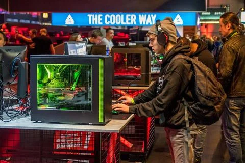  Die DreamHack Leipzig (26. - 28. Januar) ist das dreitägige Gaming-Festiv.. Stock-Fotos