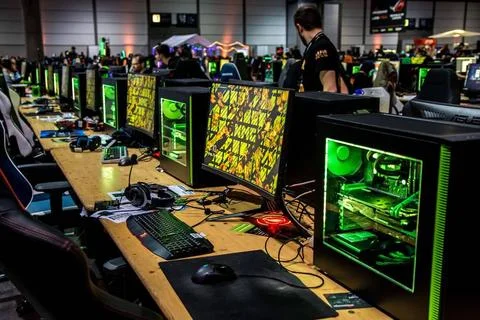  Die DreamHack Leipzig (26. - 28. Januar) ist das dreitägige Gaming-Festiv.. Stock-Fotos