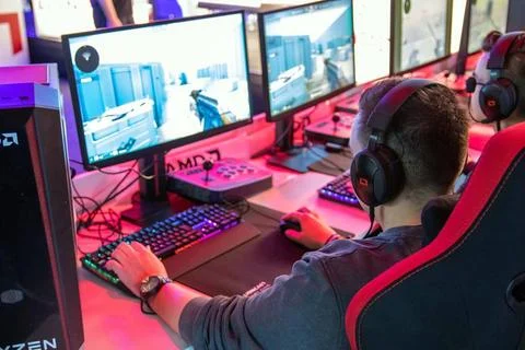  Die DreamHack Leipzig (26. - 28. Januar) ist das dreitägige Gaming-Festiv.. Stock-Fotos