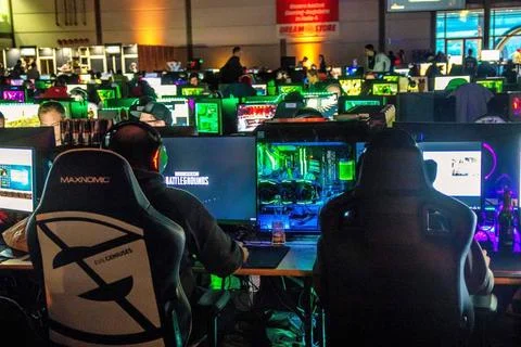  Die DreamHack Leipzig (26. - 28. Januar) ist das dreitägige Gaming-Festiv.. Stock-Fotos