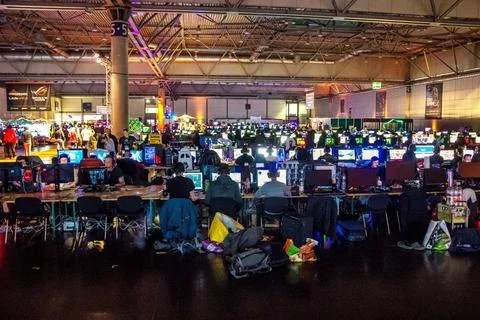  Die DreamHack Leipzig (26. - 28. Januar) ist das dreitägige Gaming-Festiv.. Stock-Fotos