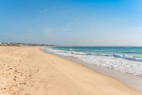 Die fünf Kilometer lange Bucht Meia Praia in Lagos, Portugal The Meia Prai.. Stock Photos