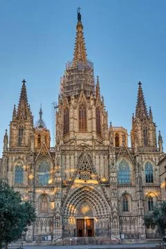 Die gotische Kathedrale von Barcelona Die gotische Kathedrale von Barcelon... Stock Photos