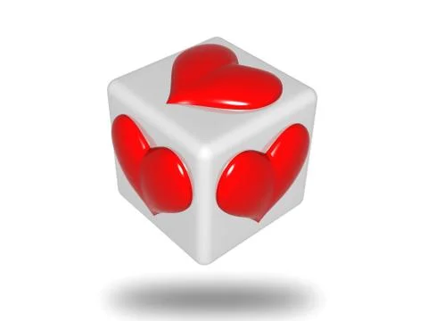 Die with hearts Stock Illustration