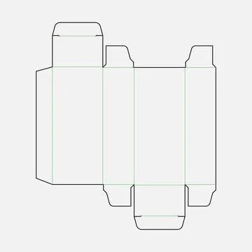 Die line box fold lock Illustrazione stock