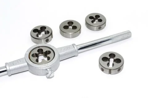 Die tool for threading in metalwork Stock Photos