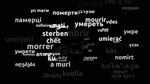 Die Translated in 72 Worldwide Languages Endless Looping 3d Zooming Wordcloud Stock Footage 145203884