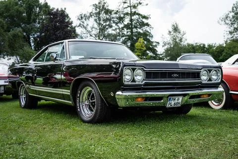 DIEDERSDORF, GERMANY - AUGUST 30, 2020: The muscle car Plymouth GTX, 1968. Th Stock Photos