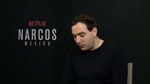 Diego Luna is interviewed for the Netflix TV series Narcos: Mexico - 2018 Stock-Footage 100171135