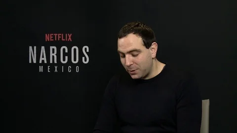 Diego Luna is interviewed for the Netflix TV series Narcos: Mexico - 2018 Stock-Footage 100171175