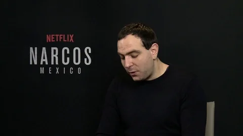 Diego Luna is interviewed for the Netflix TV series Narcos: Mexico - 2018 Stock-Footage 100171222