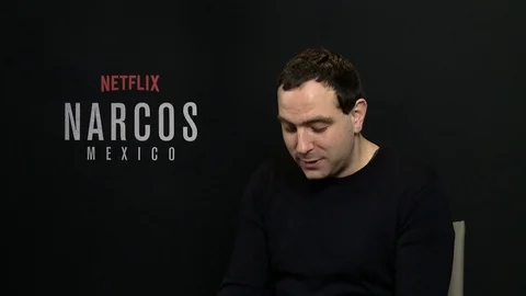 Diego Luna is interviewed for the Netflix TV series Narcos: Mexico - 2018 Stock-Footage 100171263