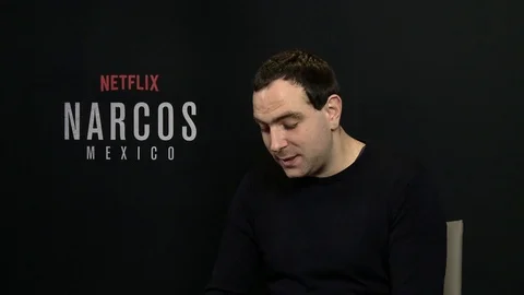 Diego Luna is interviewed for the Netflix TV series Narcos: Mexico - 2018 Stock-Footage 100171270