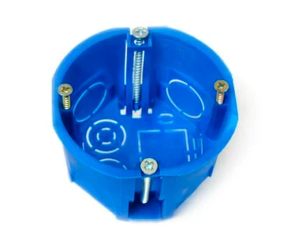 Dielectric plastic enclosure for electrical outlets and switches Stock Photos