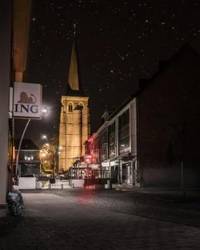 Diepenbeek at night 写真素材