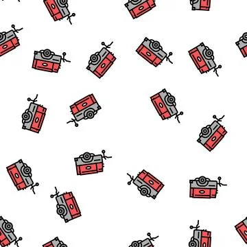 Diesel air compressor vector seamless pattern Stock Illustration