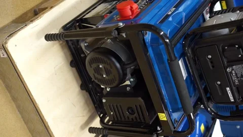 Diesel electric generator vertical video Stock Footage 259762216