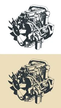 Diesel engine Illustrazione stock