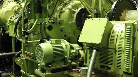 Diesel engine on power plant make electricity by machinery Video stock 41288005