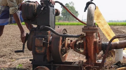 Diesel engine water pumps Video stock 333988812
