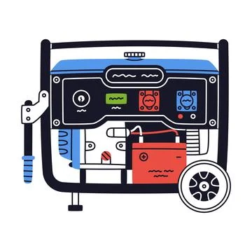 Diesel Generator Machine as Petrol Tool Vector Illustration Stock Illustration