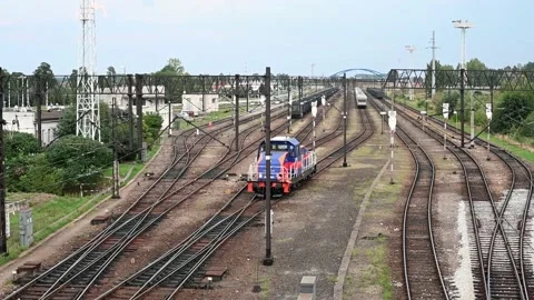 A diesel locomotive passing through a cl... | Stock Video | Pond5