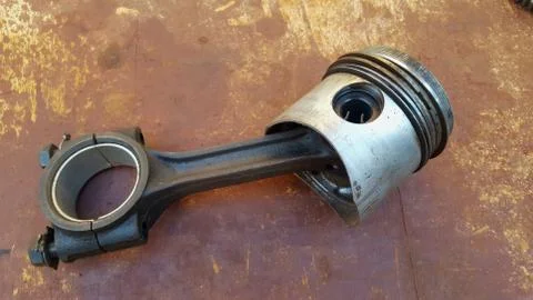 Diesel piston, the main driving component on the engine Stock Photos