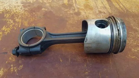 Diesel piston, the main driving component on the engine Stock Photos