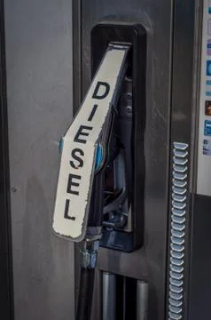 Diesel pomp close up. Stock Photos