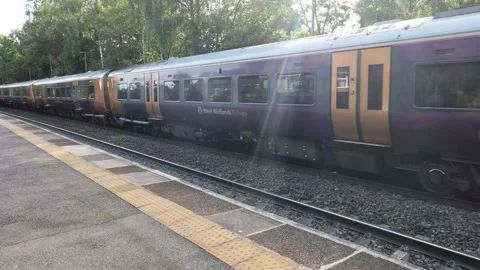 Diesel powered passenger railway train England UK Stock Footage 250626251