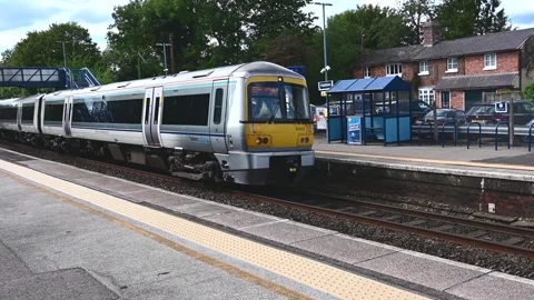 Diesel powered passenger railway train England UK Stock Footage 251798202