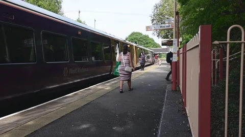 Diesel powered passenger railway train England UK Stock Footage 251804137