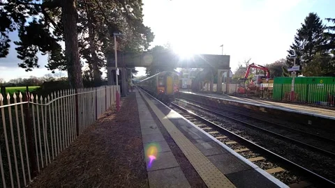 Diesel powered passenger railway train England UK Stock Footage 256813371