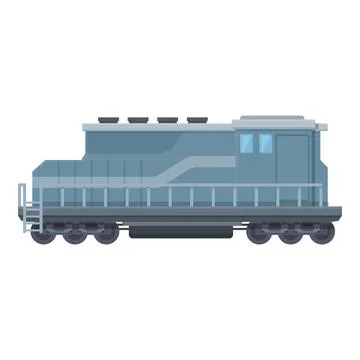 Diesel train icon cartoon vector. Cargo wagon Stock Illustration