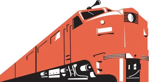 Diesel train retro. Stock Illustration