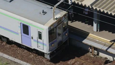 Diesel train at station platform, Hakodate, Japan, 2026.09.10. 動画素材 345424826