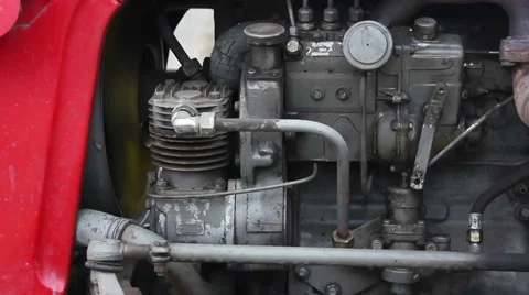 Diesel truck engine Stock Footage