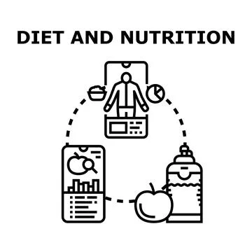 Diet and nutrition tracking using mobile application concept イラスト素材