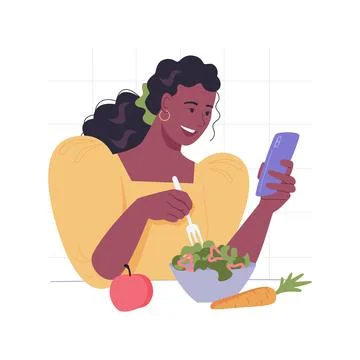 Diet app isolated cartoon vector illustrations. Stock Illustration