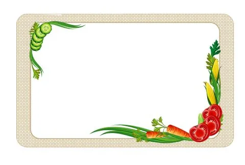 Diet border with vegetables Stock Illustration