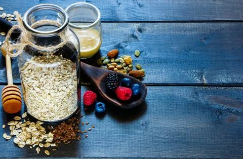Diet breakfast ingredients Stock Photos